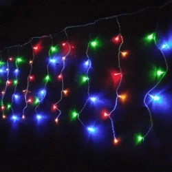 Niskonapięciowe lampki choinkowe sople 200led przepływ RGBY10m(kolor+ciepłe)